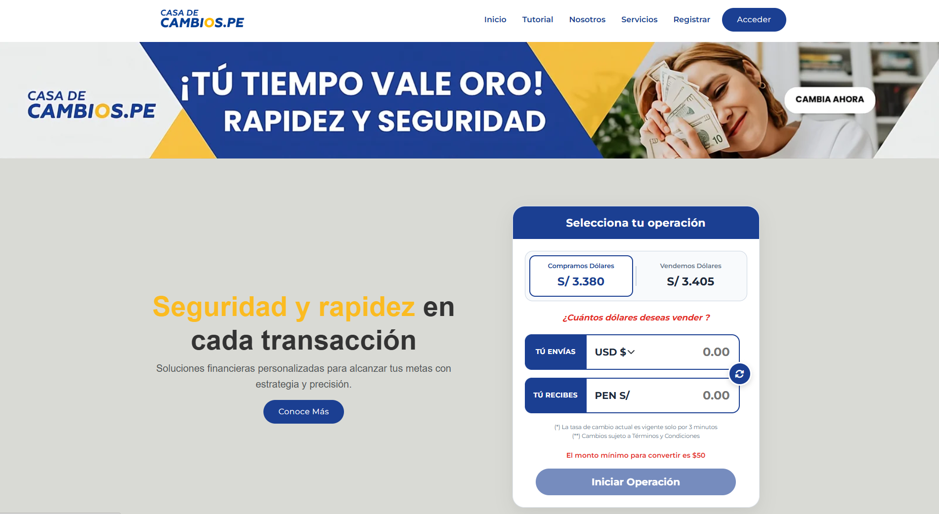 Cotización y cambio de divisas - Casa de Cambios
